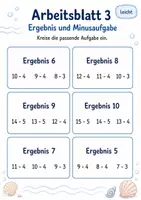 Vorschau - Arbeitsblätter - Ergebnis rückwärts finden bis 20 | Mathematik Klasse 1 | 5 Arbeitsblätter als PDF - Seite 3