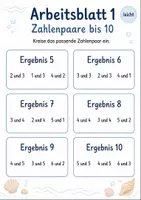 Vorschau - Arbeitsblätter - Passende Zahlenpaare zum Ergebnis finden bis 20 | Mathematik Klasse 1 | 5 Arbeitsblätter als PDF - Seite 1