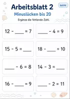 Vorschau - Arbeitsblätter - Lückenaufgaben bis 20 | Mathematik Klasse 1 | 5 Arbeitsblätter als PDF - Seite 2