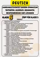 Vorschau - Stationenlernen - Jahrgangsstufentest Bayern Gymnasium Textsorten, Ausdruck, Grammatik, Rechtschreibung und Lösungen Klasse 5 & Klasse 6 - Deckblatt
