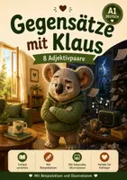 Vorschau - Poster - A1 Deutsch - Gegensätze mit Klaus | 8 Adjektivpaare mit Illustrationen - Deckblatt