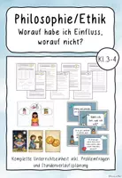 Vorschau - Stundenentwürfe - Worauf habe ich Einfluss, worauf nicht? // Philosophie/Ethik// komplette Einheit - Deckblatt