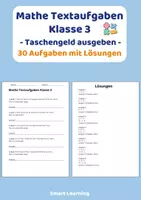 Vorschau - Stundenentwürfe - Mathe Textaufgaben Klasse 3 – Taschengeld ausgeben (30 Aufgaben mit Lösungen) - Deckblatt