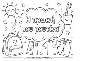 Προεπισκόπηση - Πλάνο μαθήματος / Υλικό για τον εκπαιδευτικό - Η πρωινή μου ρουτίνα πριν παω σχολείο! - Σελίδα 1