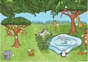 Vorschau - Arbeitsblätter - Hörspaziergang / Lesespaziergang für Englisch Wild Animals - Seite 1