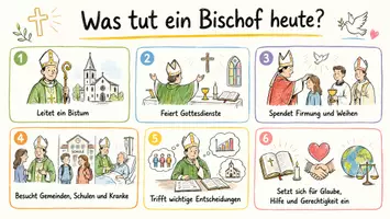Vorschau - Arbeitsblätter - Arbeitsblätter "Was tut ein Bischof heute?" + Lösung & MP3 + Mindmap + Infografik - Seite 1