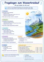 Vorschau - Arbeitsblätter - Der Wasserkreislauf - Montessori - Legekreis - Poster - Infoblatt - Fragebogen - für Kinder im Grundschulalter - für zu Hause - Seite 3