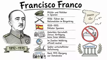 Vorschau - Arbeitsblätter - Lernposter + Arbeitsblätter zum Thema "Francisco Franco" + Lösung & MP3 + Mindmap + Infografik - Seite 2