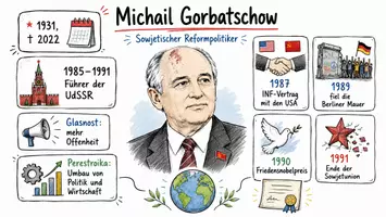Vorschau - Arbeitsblätter - Lernposter + AB mit Fragen zum Thema "Michail Gorbatschow" + Lösungsblatt + Infografik - Seite 2