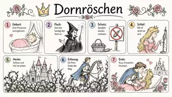 Vorschau - Arbeitsblätter - Lernposter + Arbeitsblatt zum Thema "Dornröschen" + Onlineübung & MP3 + Mindmap + Infografik - Seite 2