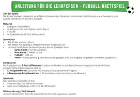 Vorschau - Stationenlernen - Fußball Brettspiel (Klasse 2–4) | Sprache, DaZ & Bewegung – differenzierte Aufgabenkarten - Seite 1