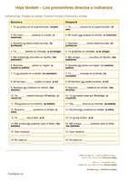 Vorschau - Arbeitsblätter - 💛 Tandembogen Objektpronomen los pronombres objetos indirectos y directos 💛 - Deckblatt