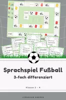 Vorschau - Stationenlernen - Fußball Brettspiel (Klasse 2–4) | Sprache, DaZ & Bewegung – differenzierte Aufgabenkarten - Deckblatt