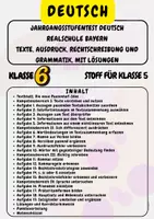 Vorschau - Arbeitsblätter - Jahrgangsstufentest Deutsch Realschule Bayern Texte, Ausdruck, Rechtschreibung und Grammatik, mit Lösungen Klasse 5 & Klasse 6 - Deckblatt