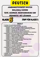 Vorschau - Arbeitsblätter - Jahrgangsstufentest Deutsch Realschule Bayern Texte, Ausdruck, Rechtschreibung und Grammatik, mit Lösungen KLasse 5 & Klasse 6 - Deckblatt
