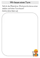 Vorschau - Arbeitsblätter - Türme bauen - Kriterien für hohe und stabile Türme - Seite 1