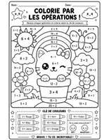 Aperçu - Jeux - Coloriage Magique Été Mathématiques PDF | Addition & Soustraction Maternelle - Page 3