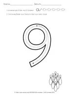 Vorschau - Arbeitsblätter - Ziffer 9 schreiben lernen Ziffernschreibkurs Klasse 1 und Schulvorbereitung - Seite 3