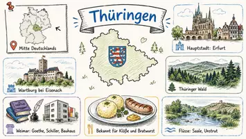 Vorschau - Arbeitsblätter - Arbeitsblatt "Thüringen" + Onlineübung & MP3 + Mindmap + Infografik - Seite 1