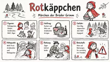 Vorschau - Arbeitsblätter - Arbeitsblätter zum Thema "Rotkäppchen" + Lösung & MP3 + Mindmap + Infografik - Seite 1