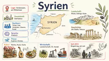 Vorschau - Arbeitsblätter - Arbeitsblätter zum Thema "Syrien" + Lösung & MP3 + Mindmap + Infografik - Seite 1