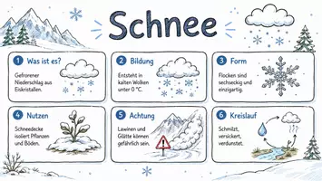 Vorschau - Arbeitsblätter - Arbeitsblatt "Schnee" + Onlineübung & MP3 + Mindmap + Infografik - Seite 1