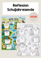 Vorschau - Arbeitsblätter - Reflexion - Schuljahresende (bunt, schwarz-weiß) - Deckblatt