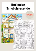 Vorschau - Arbeitsblätter - Reflexion - Schuljahresende (schwarz-weiß, bunt) - Deckblatt