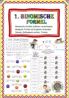 Vorschau - Arbeitsblätter - Binomische Formel; Teil 1 - Deckblatt