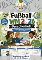 Vorschau - Arbeitsblätter - Fußball-WM 2026 Forscherheft – Lesen & Länderwissen | Klasse 4–6 - Deckblatt