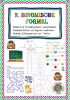 Vorschau - Arbeitsblätter - Binomische Formel Teil 2 - Deckblatt