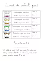 Aperçu - Feuilles d'exercices - Livret de calcul posé - Page de couverture