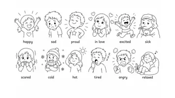 Vorschau - Arbeitsblätter - Feelings and Emotions Coloring Sheets- English Vocabulary - Deckblatt