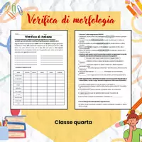 anteprima - Esercizi - Verifica finale di morfologia classe quarta - Pagina di copertina
