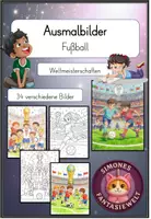 Vorschau - Mal- und Bastelvorlagen - Ausmalbilder Fußball WM (1. - 4. Klasse) - Deckblatt