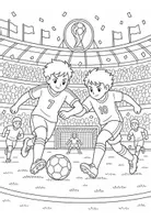 Vorschau - Mal- und Bastelvorlagen - Ausmalbilder Fußball WM (1. - 4. Klasse) - Seite 1