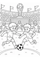 Vorschau - Mal- und Bastelvorlagen - Ausmalbilder Fußball WM (1. - 4. Klasse) - Seite 3