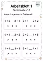 Vorschau - Arbeitsblätter - Rechenlogik bis 10 Klasse 1 | Materialpaket | 20 PDFs mit 100 Arbeitsblättern - Seite 2
