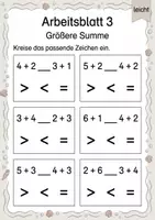 Vorschau - Arbeitsblätter - Summen vergleichen bis 10 | Mathematik Klasse 1 | 5 Arbeitsblätter als PDF - Seite 3