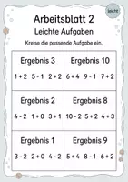 Vorschau - Arbeitsblätter - Passende Aufgabe zum Ergebnis finden bis 10 | Mathematik Klasse 1 | 5 Arbeitsblätter als PDF - Seite 2
