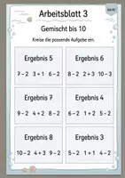Vorschau - Arbeitsblätter - Passende Aufgabe zum Ergebnis finden bis 10 | Mathematik Klasse 1 | 5 Arbeitsblätter als PDF - Seite 3