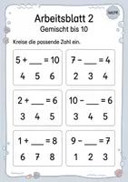 Vorschau - Arbeitsblätter - Plus und Minus mit Lücke gemischt bis 10 | Mathematik Klasse 1 | 5 Arbeitsblätter als PDF - Seite 2