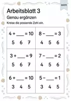 Vorschau - Arbeitsblätter - Plus und Minus mit Lücke gemischt bis 10 | Mathematik Klasse 1 | 5 Arbeitsblätter als PDF - Seite 3