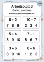 Vorschau - Arbeitsblätter - Zahlen und Ergebnisse zuordnen bis 10 | Mathematik Klasse 1 | 5 Arbeitsblätter als PDF - Seite 3