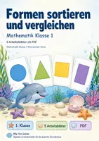 Vorschau - Arbeitsblätter - Formen sortieren und vergleichen | Mathematik Klasse 1 | 5 Arbeitsblätter als PDF - Deckblatt