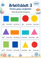 Vorschau - Arbeitsblätter - Formen sortieren und vergleichen | Mathematik Klasse 1 | 5 Arbeitsblätter als PDF - Seite 3