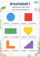 Vorschau - Arbeitsblätter - Symmetrie einfach erkennen | Mathematik Klasse 1 | 5 Arbeitsblätter als PDF - Seite 1