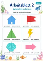 Vorschau - Arbeitsblätter - Symmetrie einfach erkennen | Mathematik Klasse 1 | 5 Arbeitsblätter als PDF - Seite 2