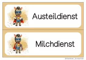 Vorschau - Bildkarten - Zebraklasse Klassendienste Klassentier Zebra - Seite 3
