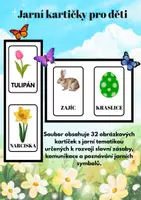 Náhled - Jarní kartičky pro děti | 32 obrázkových kartiček - krycí list